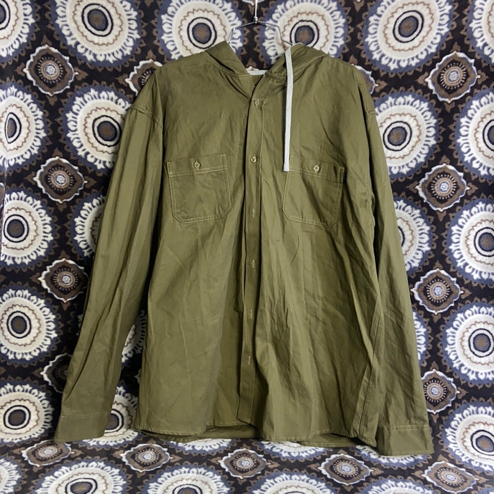 MOLOKAI SURF CO. long sleeve hooded button down shirt